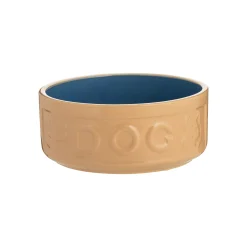 Cane & Blue Lettered Dog Bowl 15cm