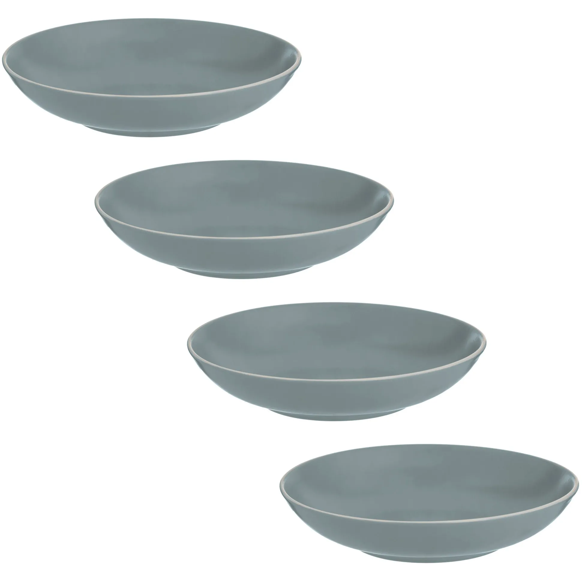 Classic Collection Set Of 4 Grey Pasta Bowls