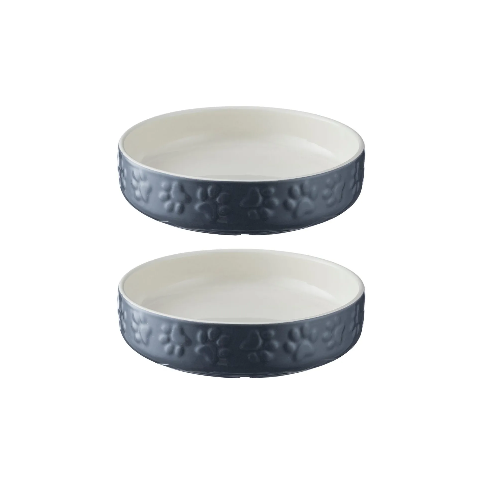 Colour Mix Grey Set Of 2 Cat Saucers 13cm