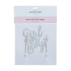 Girl Or Boy Silver Glitter Topper
