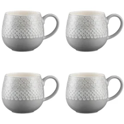 Impressions Set Of 4 Grey Organic Mugs 350ml