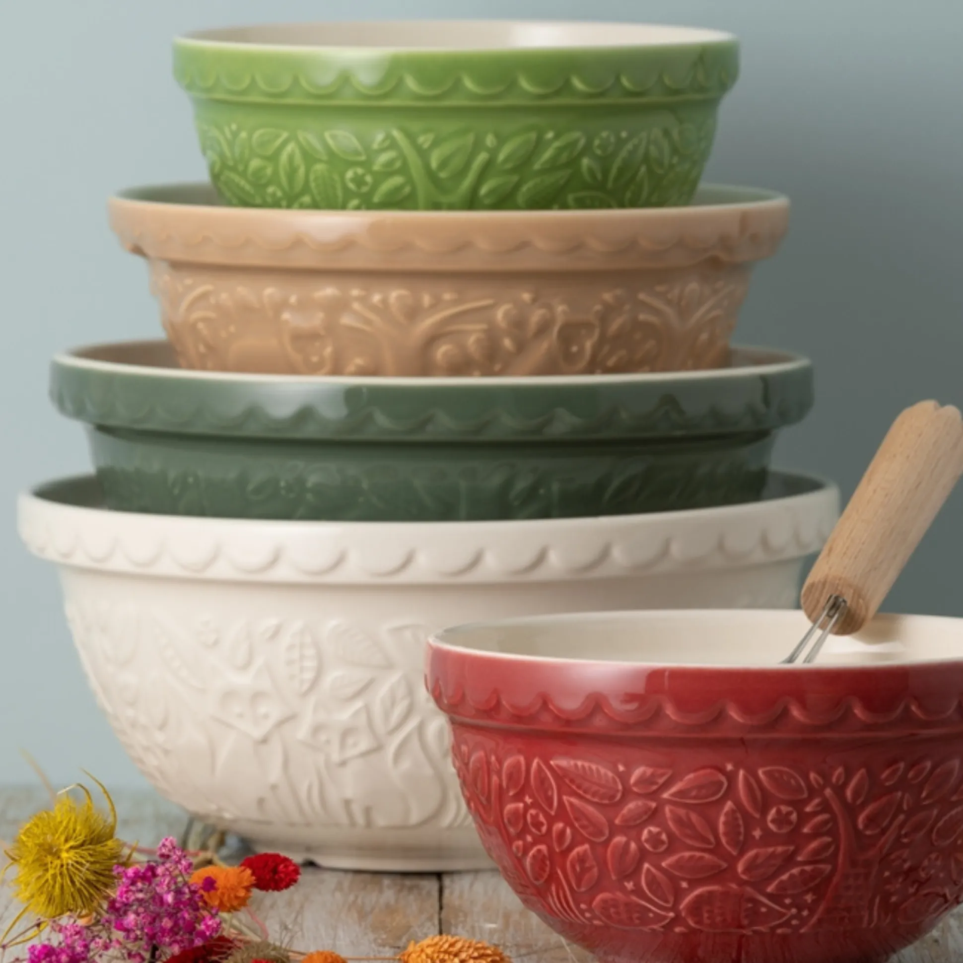 In The Forest S18 Green Owl Mixing Bowl 26cm