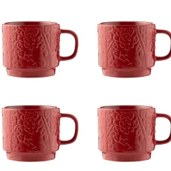 In The Forest Set Of 4 Red Mugs 300ml