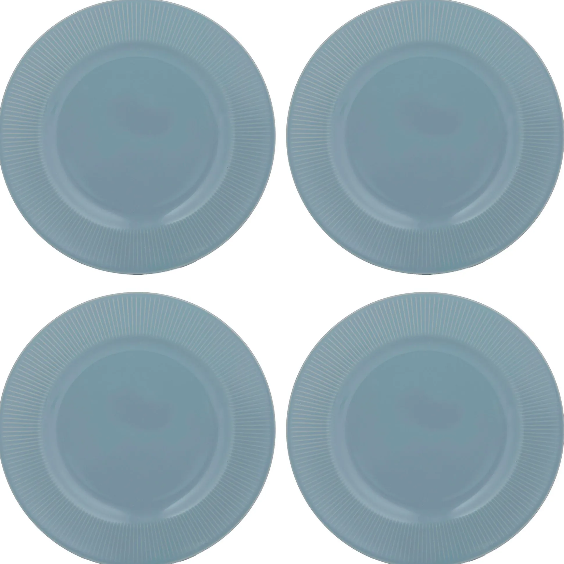 Linear Set Of 4 Blue Dinner Plates
