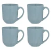 Linear Set Of 4 Blue Mugs 300ml