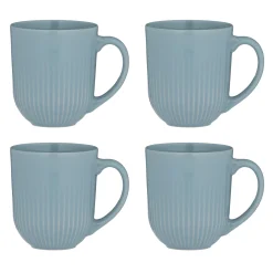 Linear Set Of 4 Blue Mugs 300ml