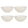 Linear Set Of 4 White Cereal Bowls