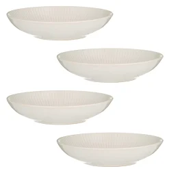 Linear Set Of 4 White Pasta Bowls