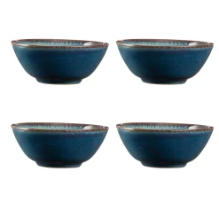 Reactive Blue Set Of 4 Bowls 16.5cm