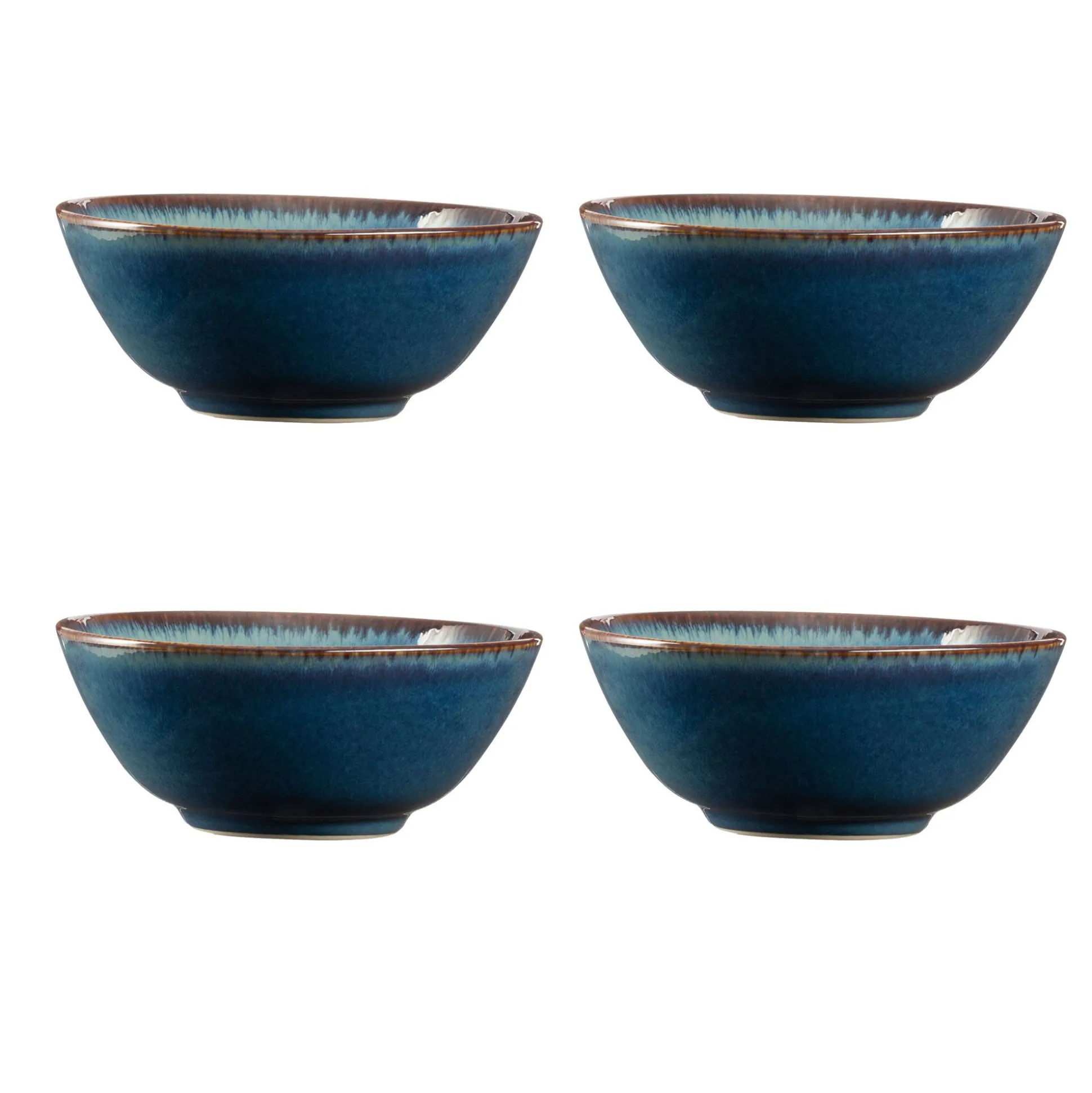 Reactive Blue Set Of 4 Bowls 16.5cm