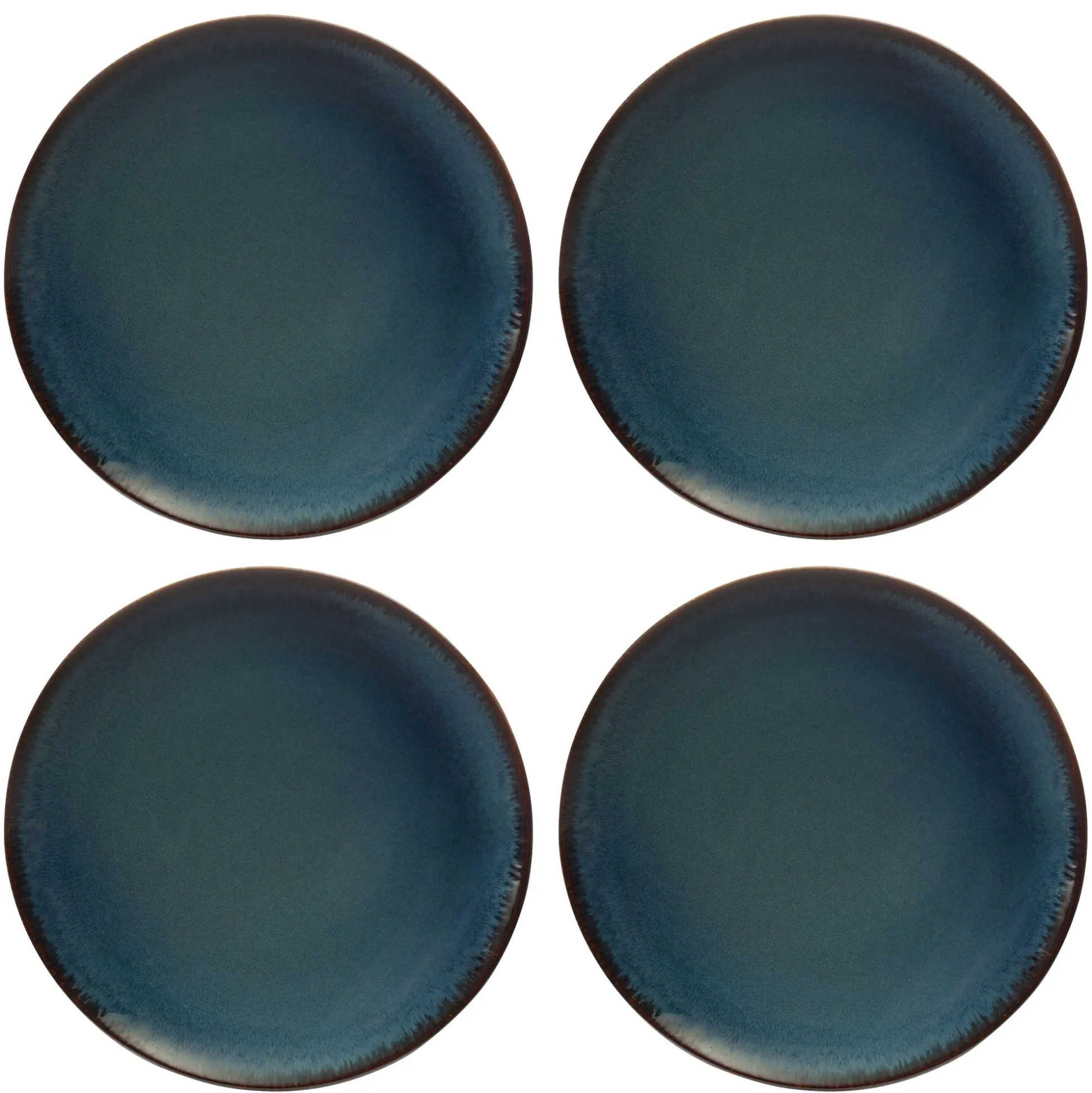 Reactive Blue Set Of 4 Dinner Plates