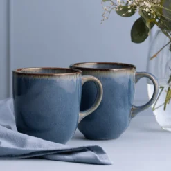 Reactive Blue Set Of 4 Mugs 400ml