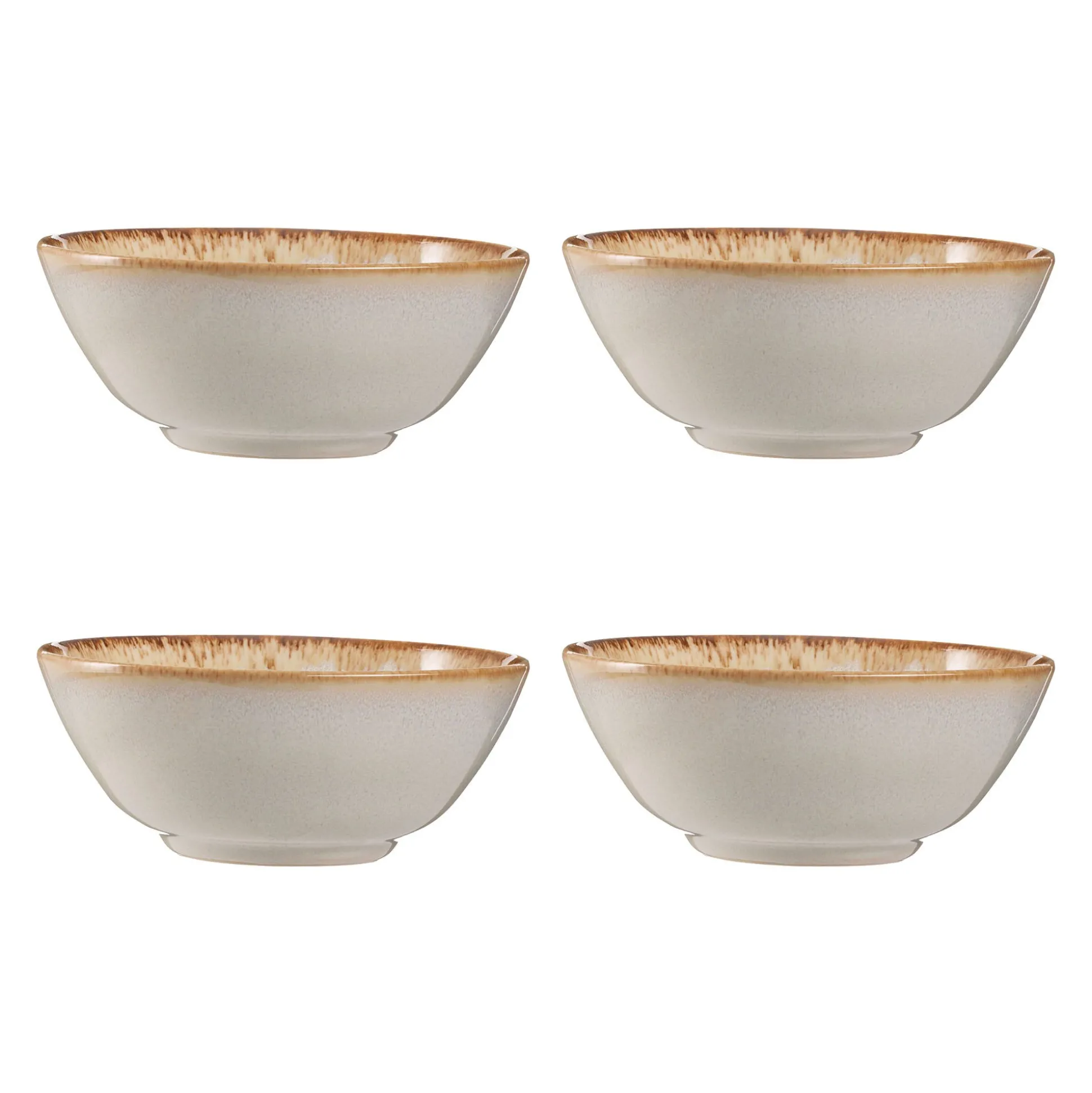Reactive Cream Set Of 4 Bowls 16.5cm
