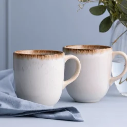 Reactive Cream Set Of 4 Mugs 400ml