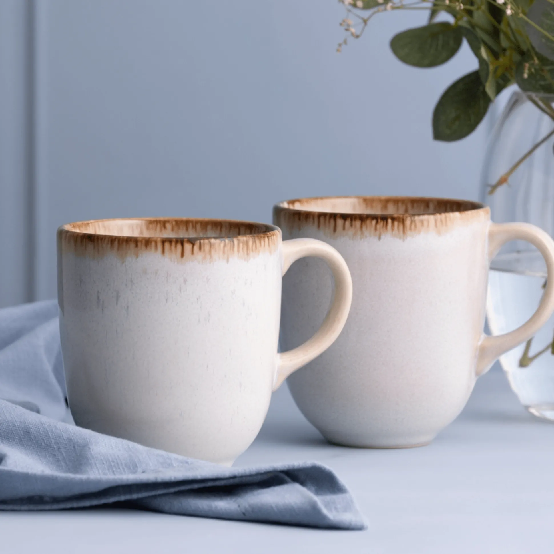 Reactive Cream Set Of 4 Mugs 400ml