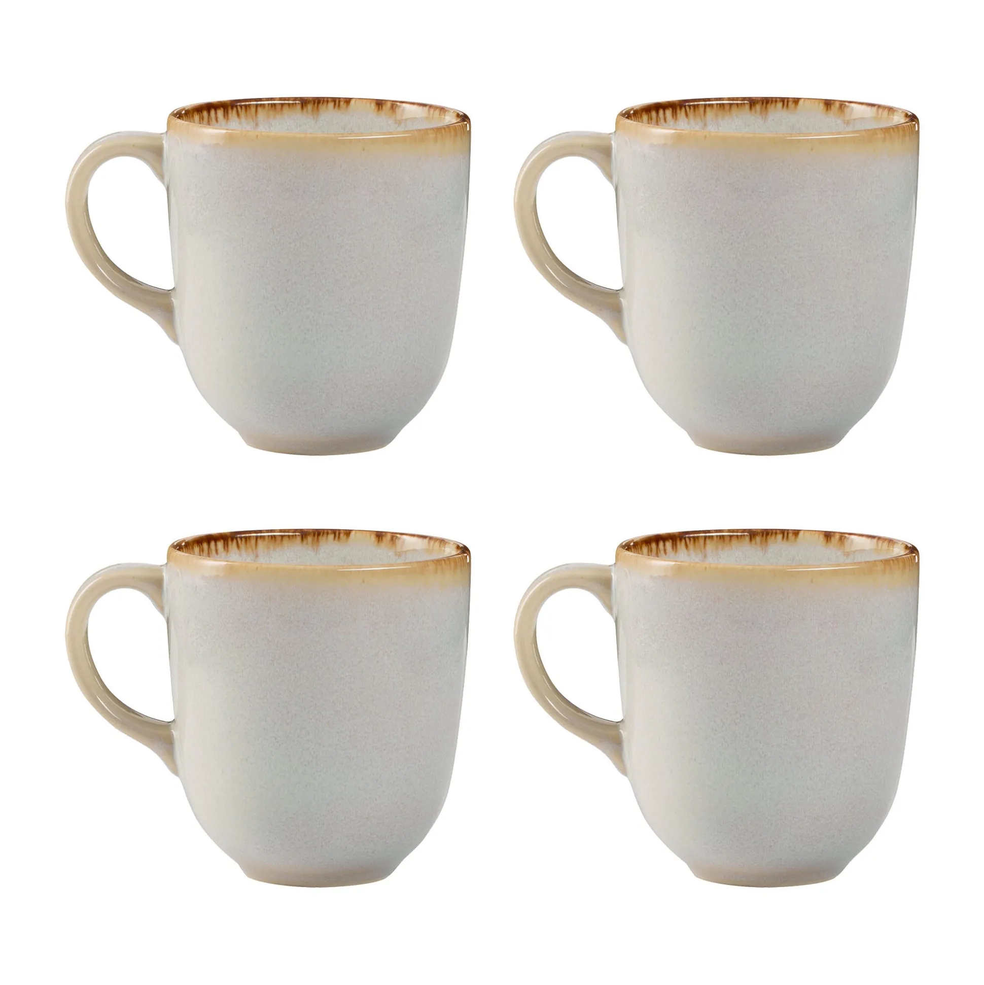 Reactive Cream Set Of 4 Mugs 400ml
