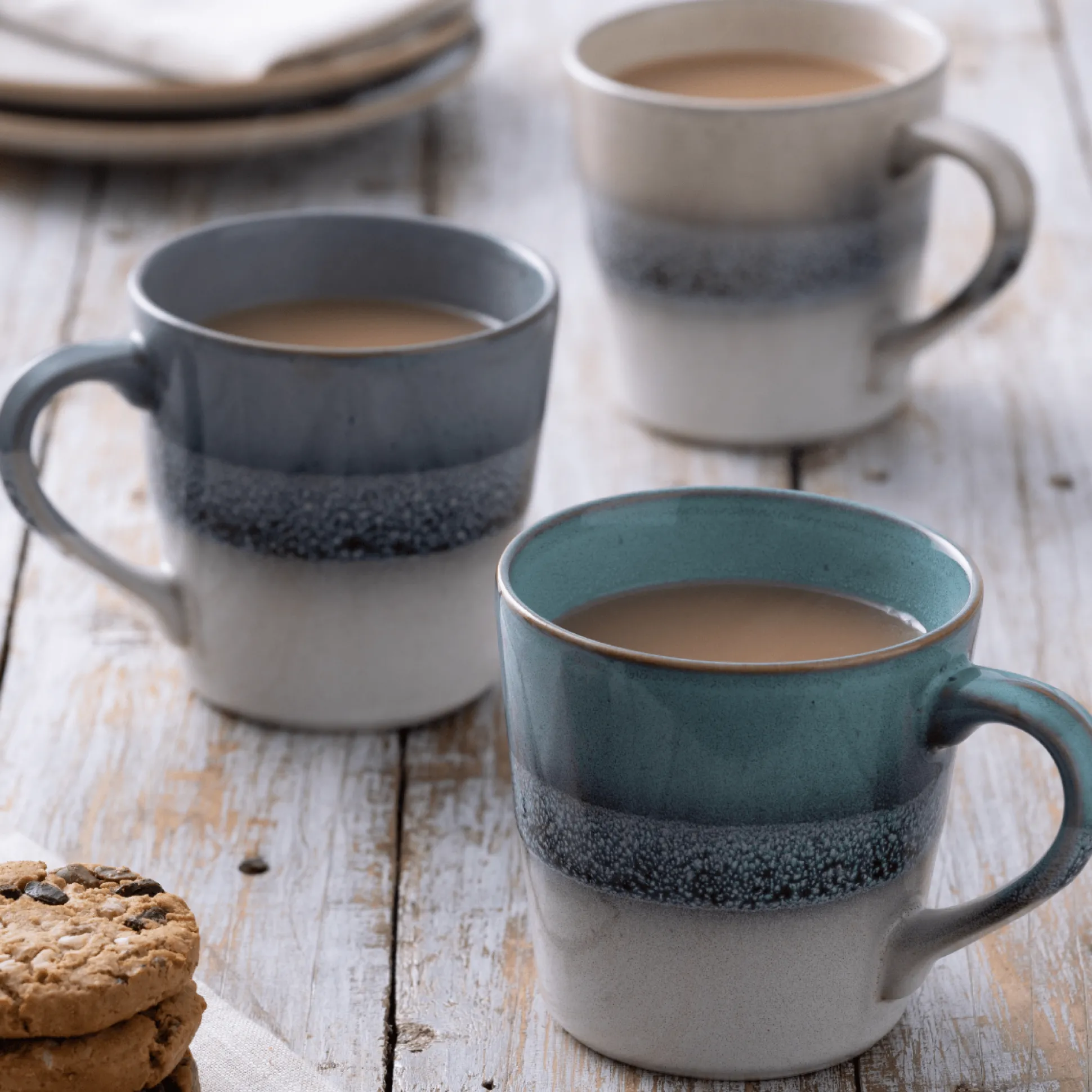 Reactive Fade Set Of 4 Mugs Cream