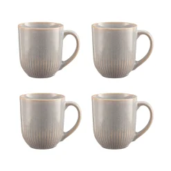 Reactive Linear Grey Set Of 4 Mugs 400ml