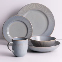 Reactive Linear Grey Set Of 4 Mugs 400ml