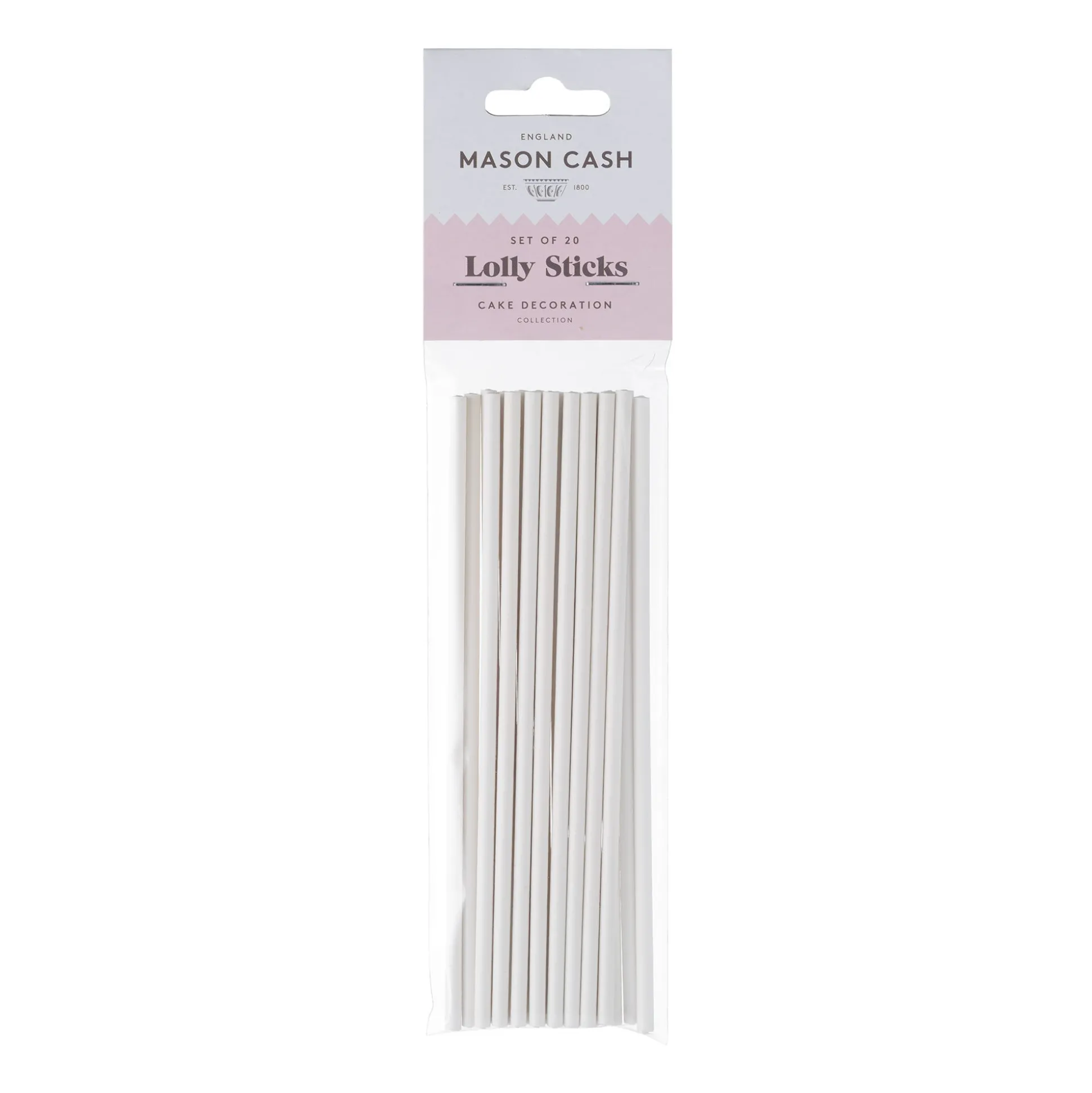 Set Of 20 Lolly Sticks 15cm White