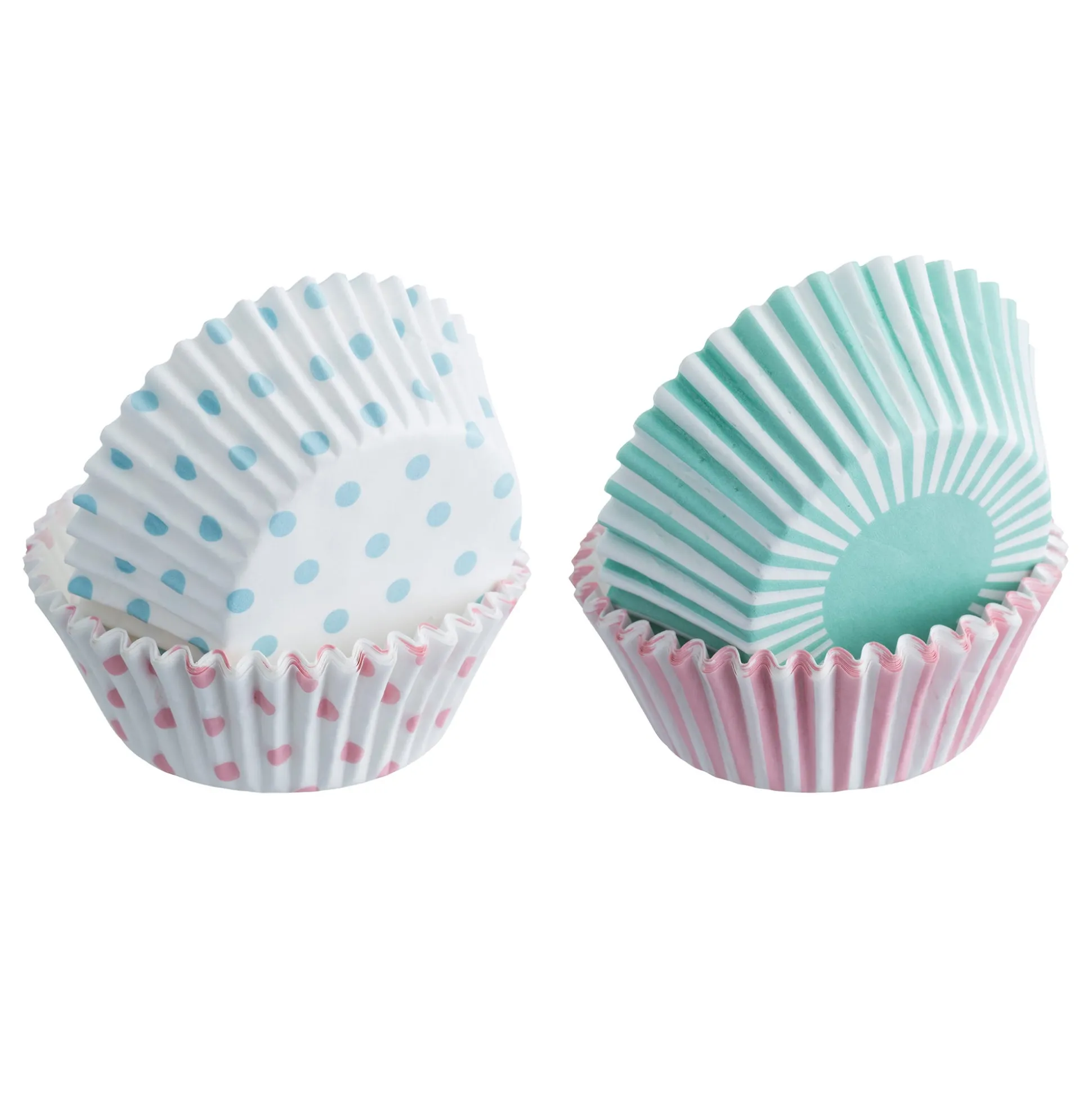 Set Of 100 Mixed Pastel Cupcake Cases
